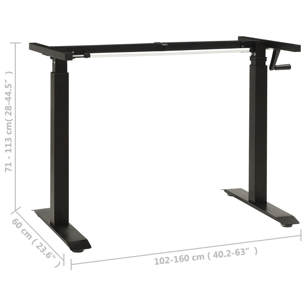 vidaXL Stand Up Desk Frame | Black | Powder-coated carbon steel