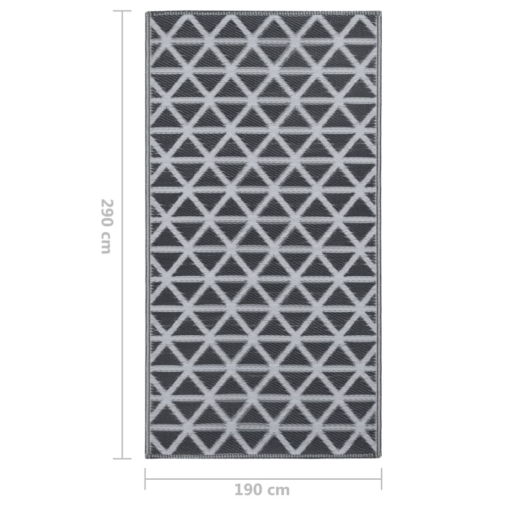 vidaXL Outdoor Carpet ARAKIL Black 190x290 cm PP