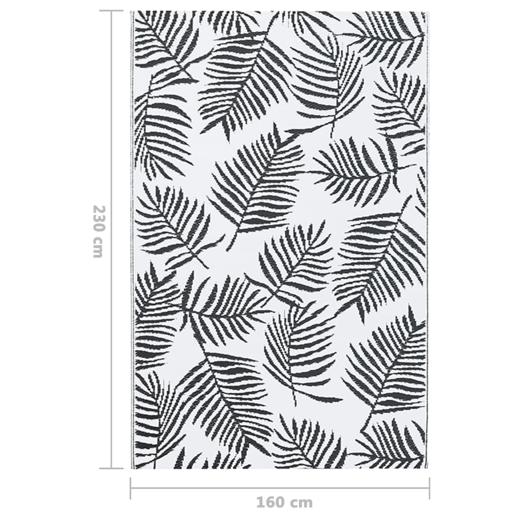 vidaXL Outdoor Carpet ARAKIL White and Black 160x230 cm PP