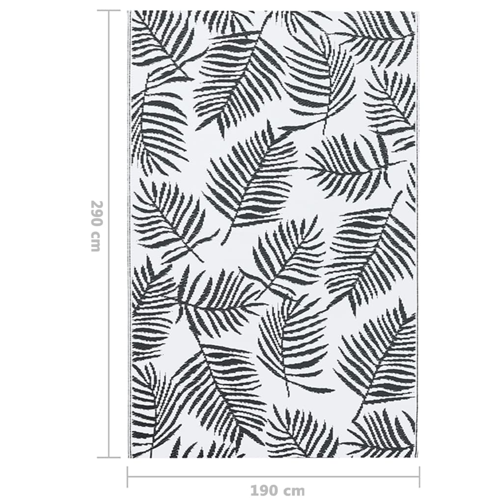 vidaXL Outdoor Carpet ARAKIL White and Black 190x290 cm PP