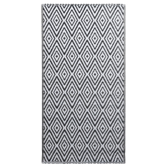 310429 vidaXL Outdoor Carpet ARAKIL White and Black 120x180 cm PP
