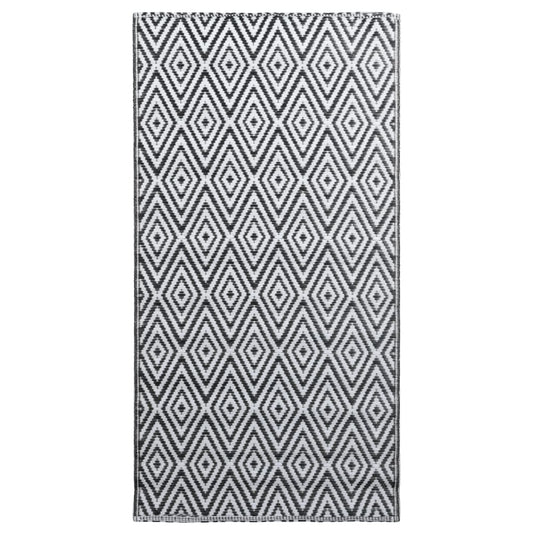 310430 vidaXL Outdoor Carpet ARAKIL White and Black 160x230 cm PP