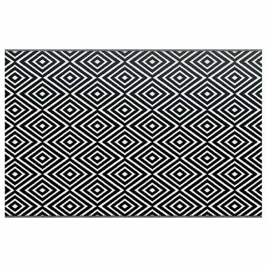 310431 vidaXL Outdoor Carpet ARAKIL White and Black 190x290 cm PP