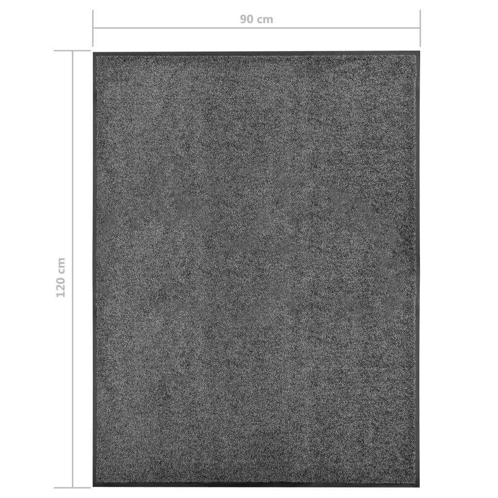 vidaXL Door Mat | Anthracite | Polyamide, PVC | 90x120 cm | Non-slip | Door Mat