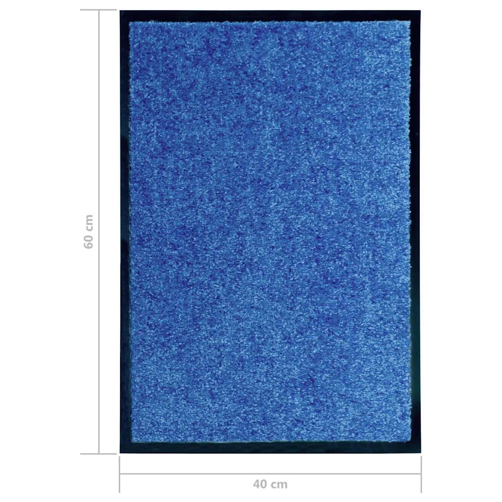 323439 vidaXL Doormat Washable Blue 40x60 cm