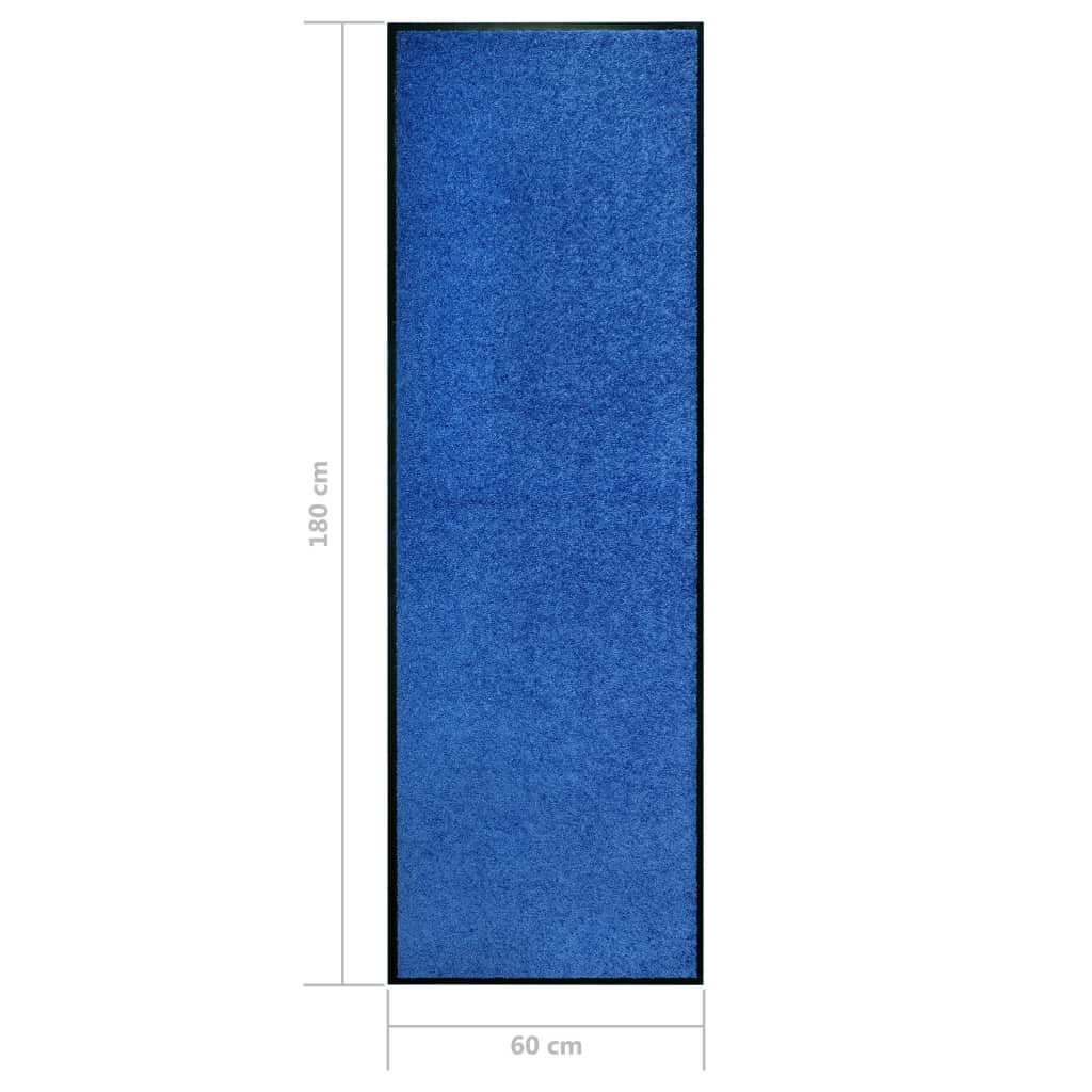 vidaXL Doormat Washable Blue 60x180 cm