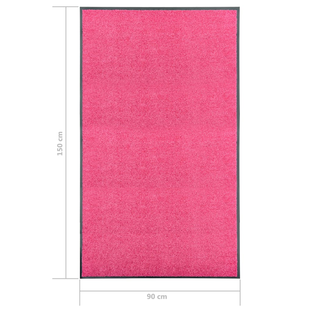 vidaXL Doormat Washable Pink 90x150 cm