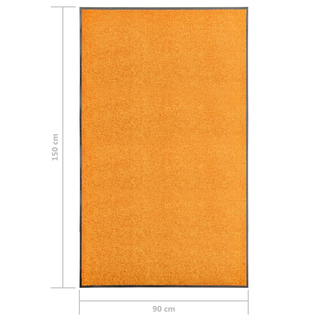 vidaXL Doormat Washable Orange 90x150 cm