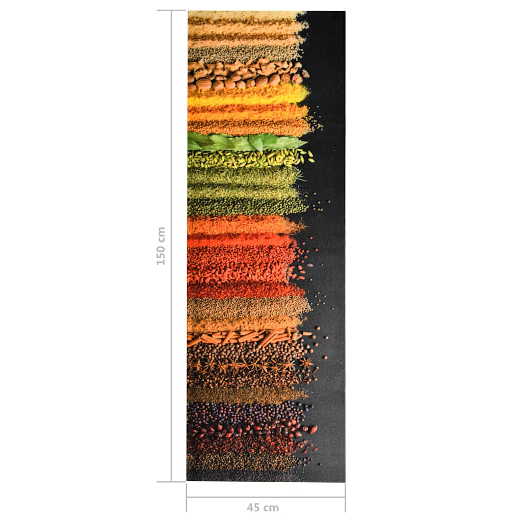 vidaXL Kitchen Floor Mat Washable Spice 45x150 cm