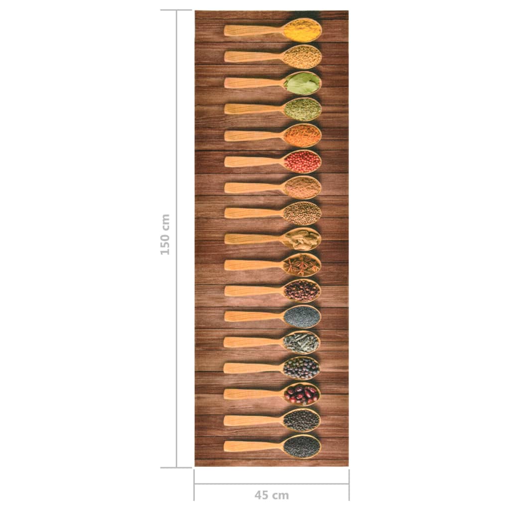 vidaXL Kitchen Floor Mat Washable Spoon 45x150 cm