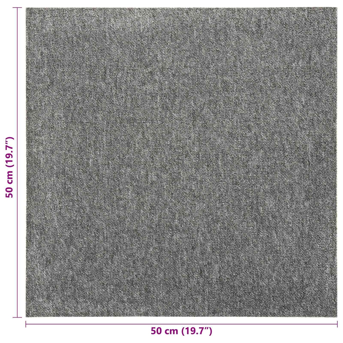 vidaXL Carpet 20 pcs Grey 50 x 50 cm 100% Polypropylene