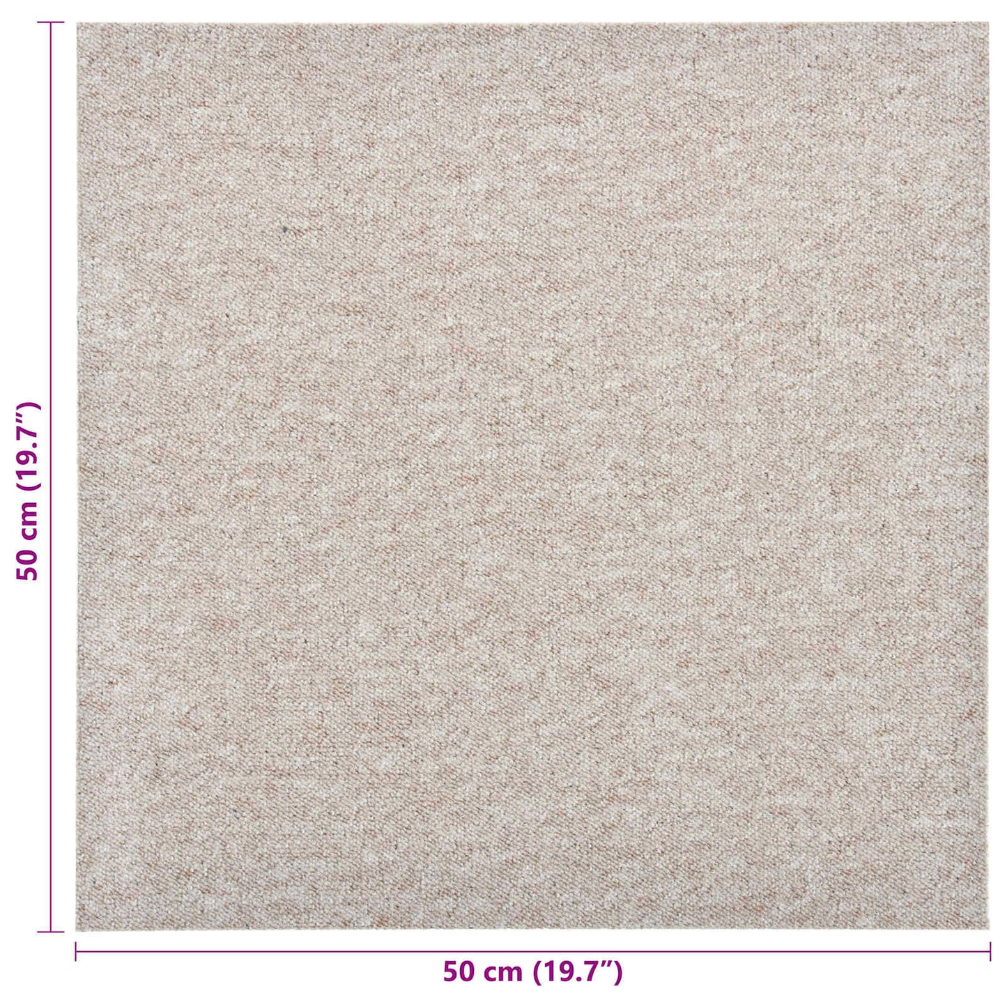 vidaXL Carpet 20 pcs Light Beige 50 x 50 cm 100% Polypropylene