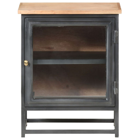 vidaXL Bedside Cabinet Grey 40x30x50 cm Solid Acacia Wood