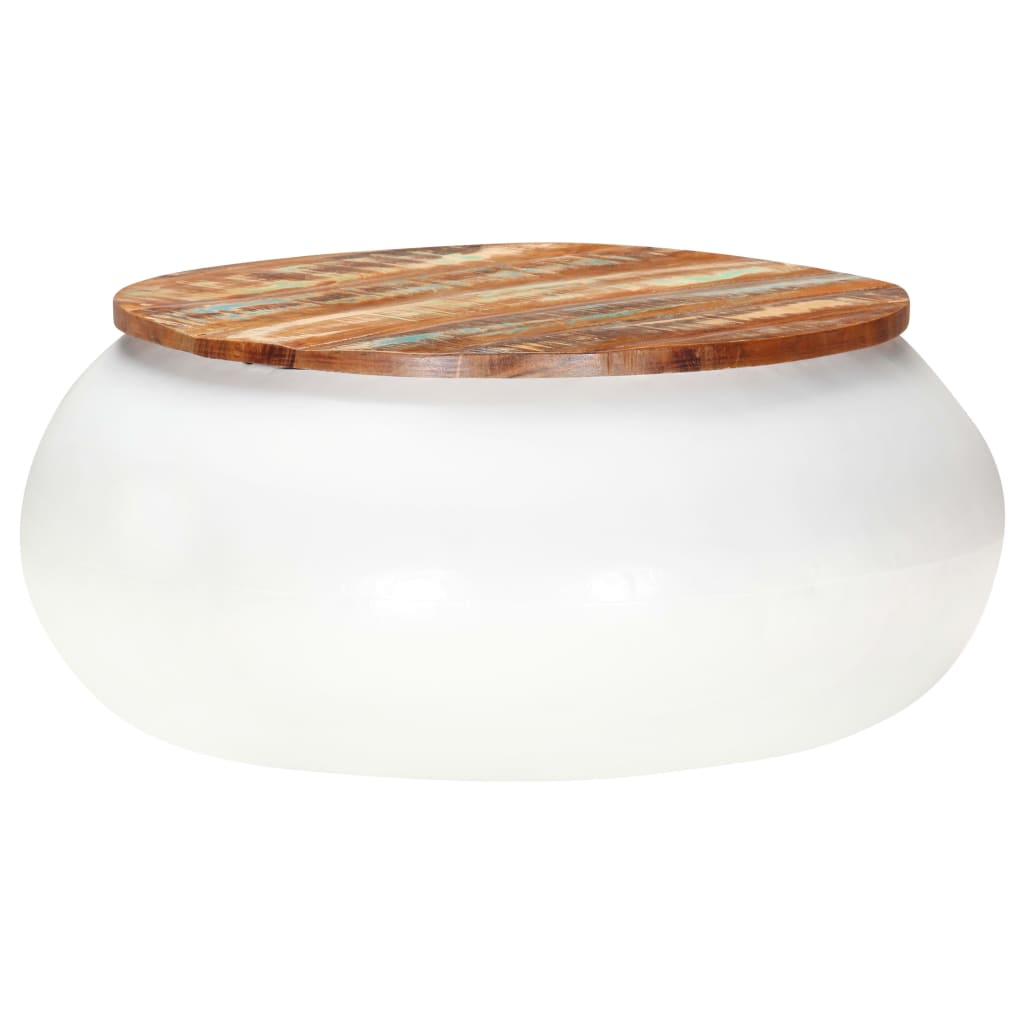 vidaXL Coffee Table White 68x68x30 cm Solid Reclaimed Wood
