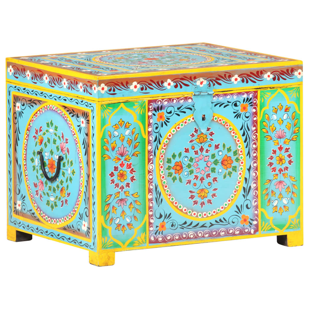 vidaXL Hand Painted Storage Box 50x40x40 cm Solid Mango Wood