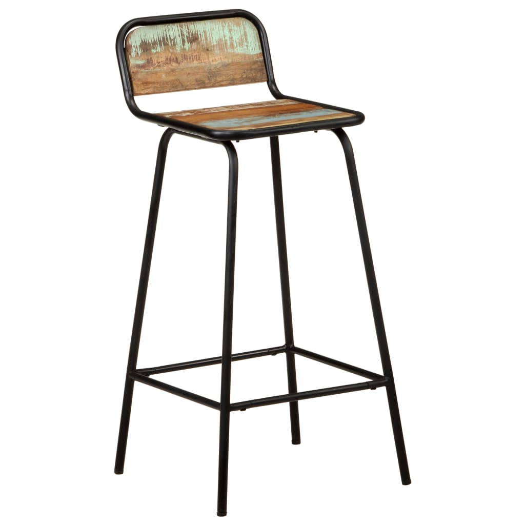 vidaXL Bar Chair | Set of 2 | Mixed colour finish | Solid reclaimed wood