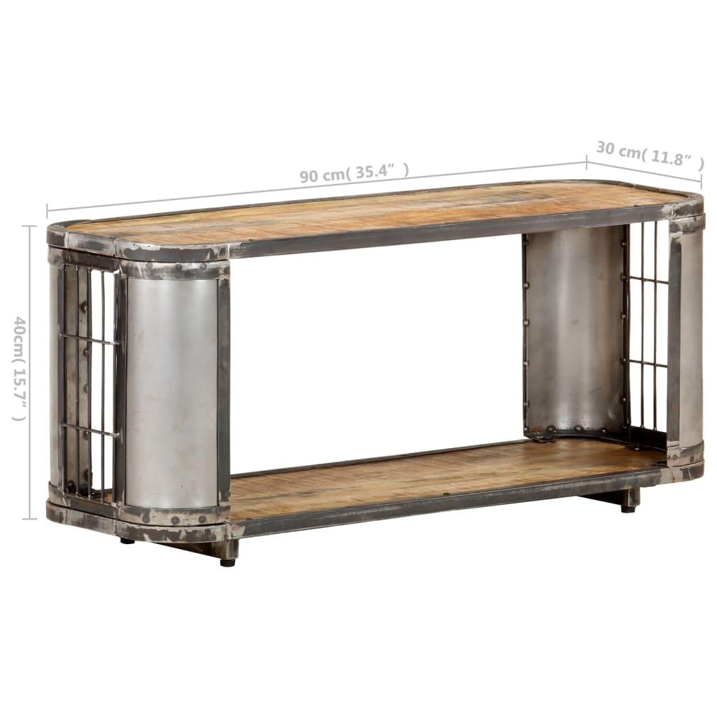vidaXL TV Cabinet | Natural finish | Solid mango wood, steel, iron | Medium