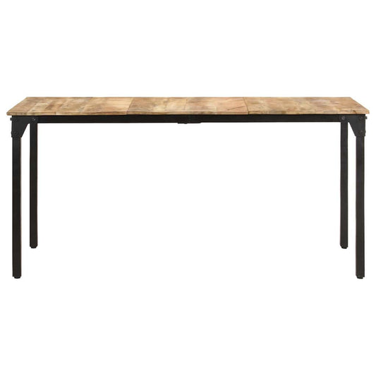 321974 vidaXL Dining Table 160x80x76 cm Rough Mango Wood