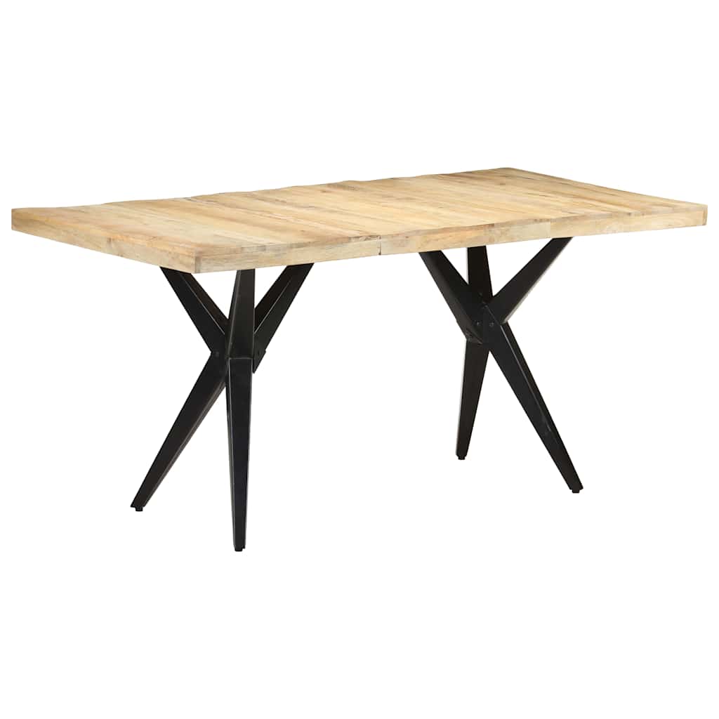 323566 vidaXL Dining Table 160x80x76 cm Rough Mango Wood