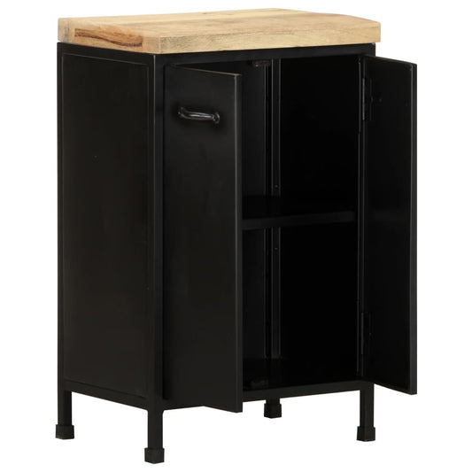 vidaXL Sideboard | Rough mango wood with a natural finish and black iron