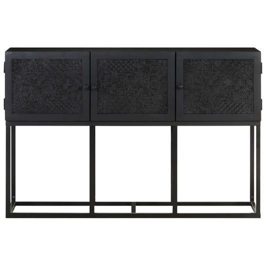 vidaXL Sideboard | Black | Solid Mango Wood | Sideboard | Rectangular