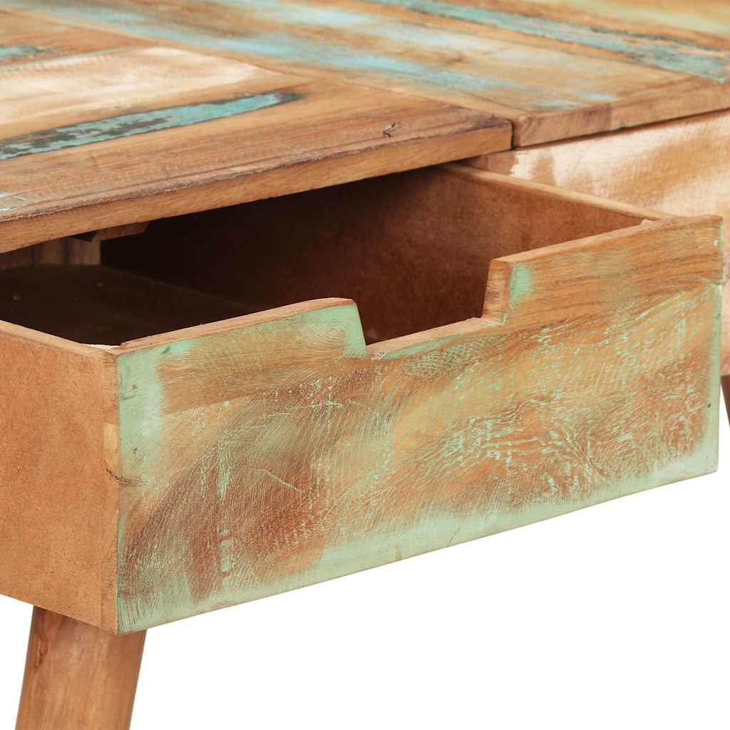 323591 vidaXL Dressing Table with Mirror 112x45x76 cm Solid Reclaimed Wood