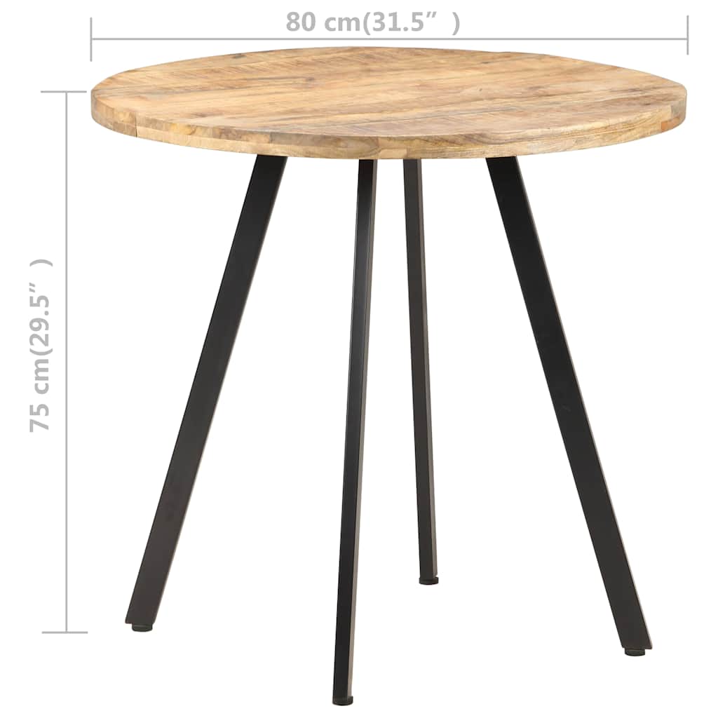 320483 vidaXL Dining Table 80 cm Rough Mango Wood
