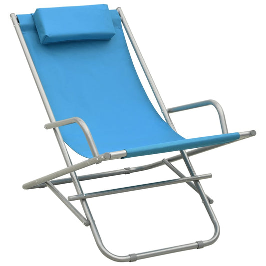 vidaXL Rocking Chair | Set of 2 | Steel Blue | Powder-coated steel, PVC