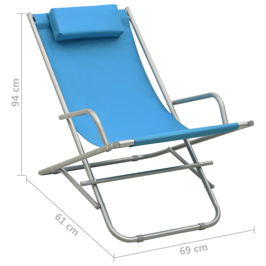 vidaXL Rocking Chair | Set of 2 | Steel Blue | Powder-coated steel, PVC
