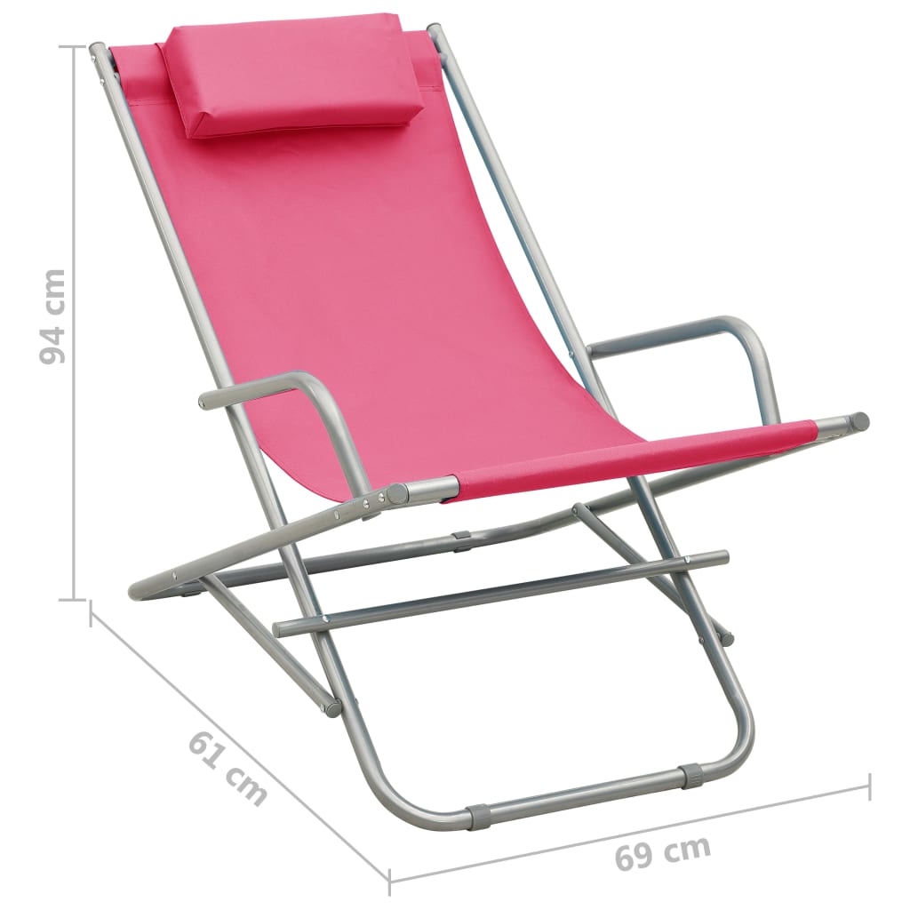 vidaXL Rocking Chair | Set of 2 | Pink | Powder-coated steel | Standard