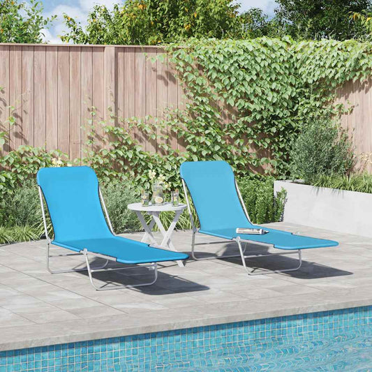 vidaXL Sunlounger | Set of 2 | Blue