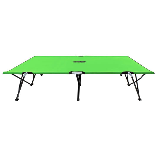 vidaXL Sun Lounger | Green | 600 D Polyester, Powder-coated Steel | Double