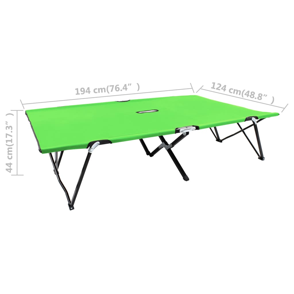vidaXL Sun Lounger | Green | 600 D Polyester, Powder-coated Steel | Double