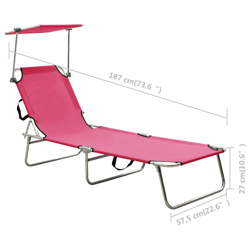 vidaXL Sun Lounger | Pink