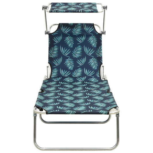 vidaXL Sun Lounger | Leaf print | Powder-coated aluminium | Standard