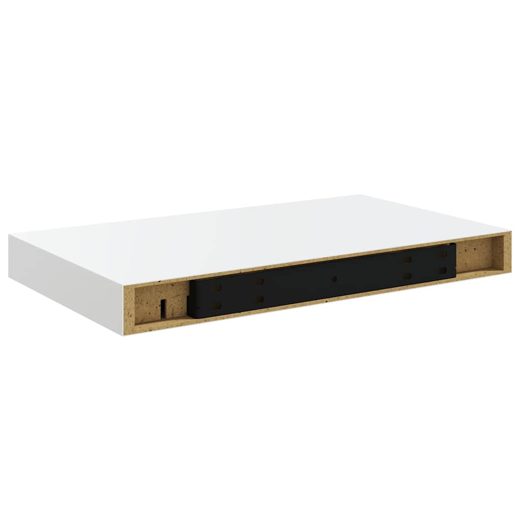 vidaXL Floating Wall Shelves 2 pcs High Gloss White 40x23.5x3.8 cm MDF