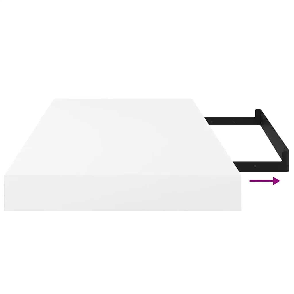 vidaXL Floating Wall Shelves 4 pcs High Gloss White 50x23.5x3.8 cm MDF