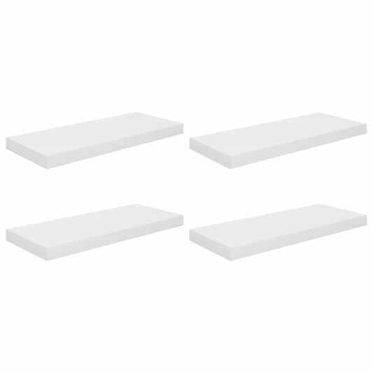 vidaXL Floating Wall Shelves 4 pcs High Gloss White 60x23.5x3.8 cm MDF