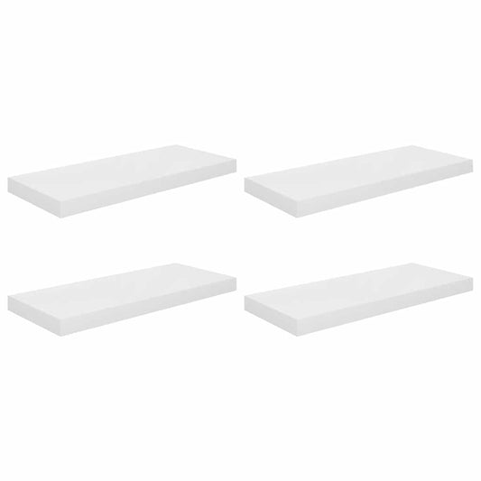 vidaXL Floating Wall Shelves 4 pcs High Gloss White 60x23,5x3,8 cm MDF