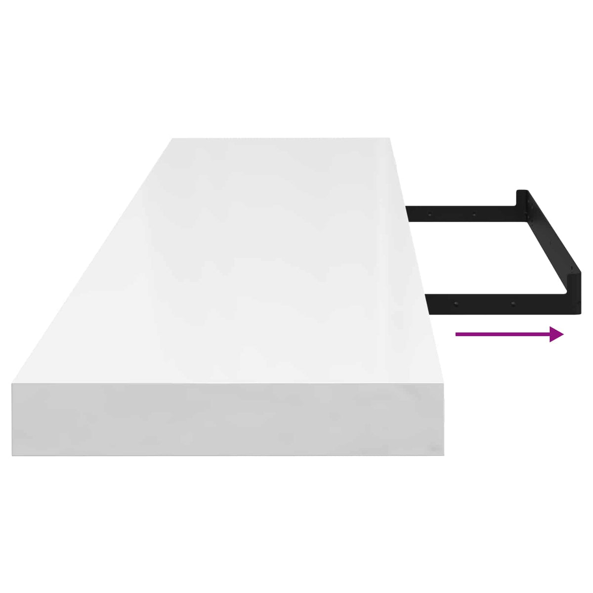 vidaXL Floating Wall Shelf High Gloss White 120x23,5x3,8 cm MDF