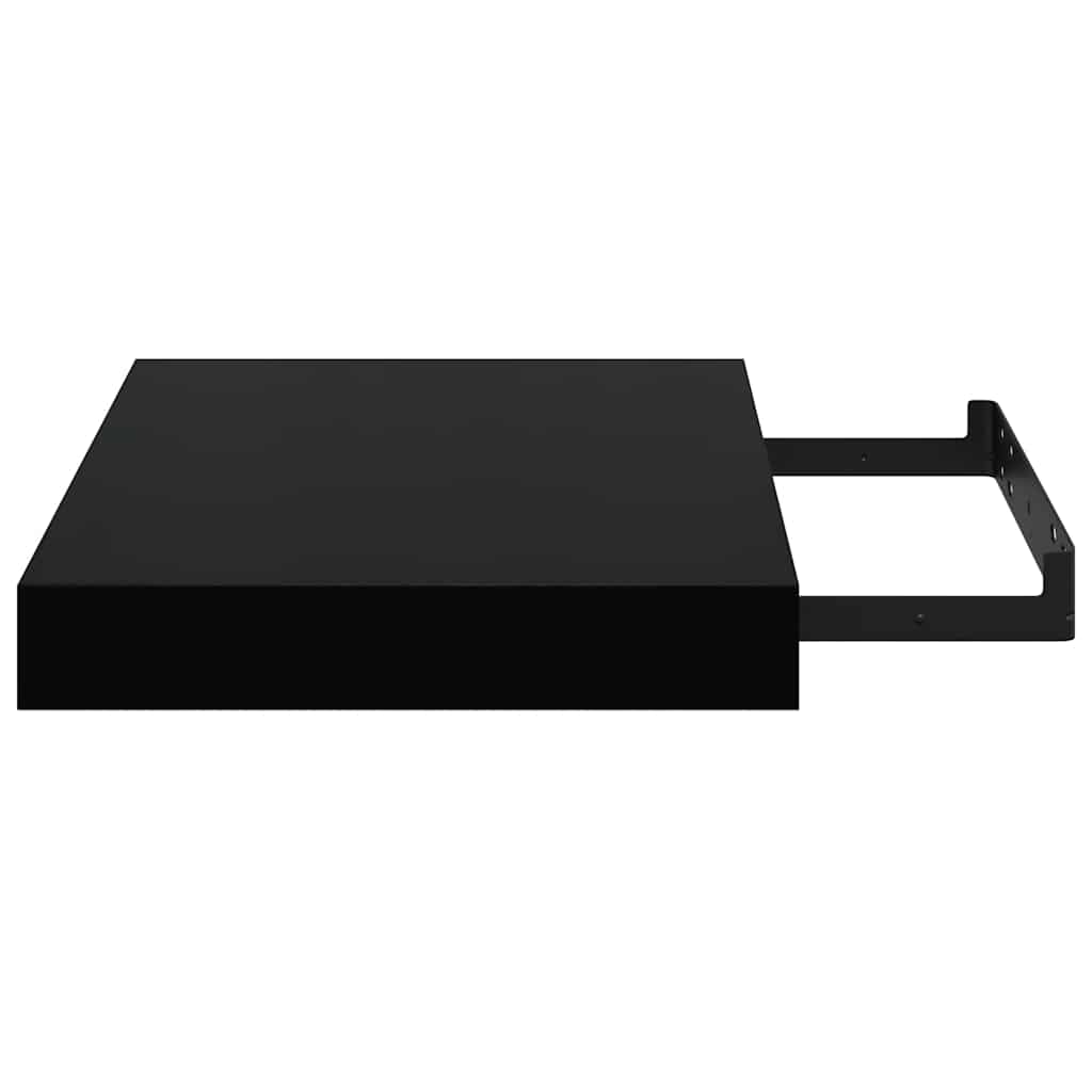 vidaXL Floating Wall Shelves 2 pcs High Gloss Black 23x23.5x3.8 cm MDF