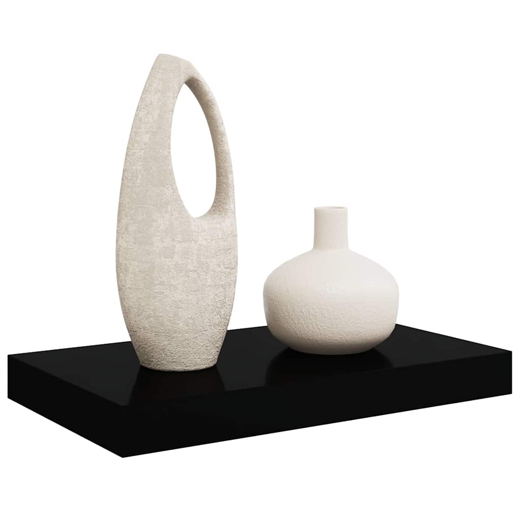 vidaXL Floating Wall Shelf High Gloss Black 40x23.5x3.8 cm MDF