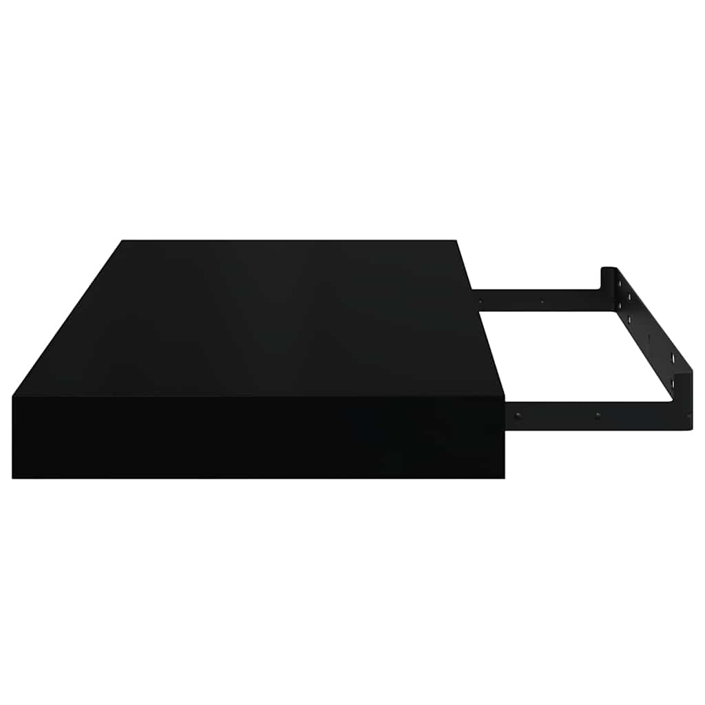 vidaXL Floating Wall Shelves 2 pcs High Gloss Black 40x23x3.8 cm MDF