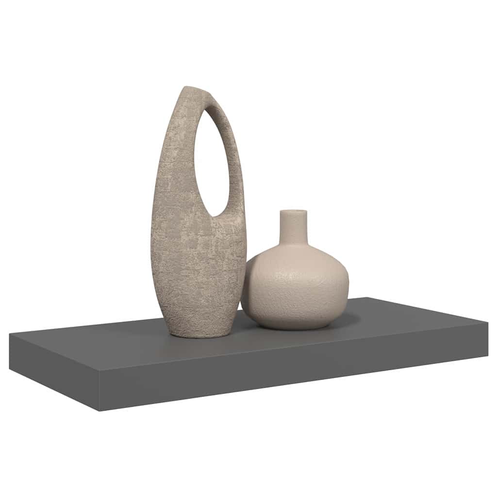 vidaXL Floating Wall Shelf High Gloss Grey 50x23.5x3.8 cm MDF