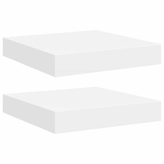 323803 vidaXL Floating Wall Shelves 2 pcs White 23x23,5x3,8 cm MDF