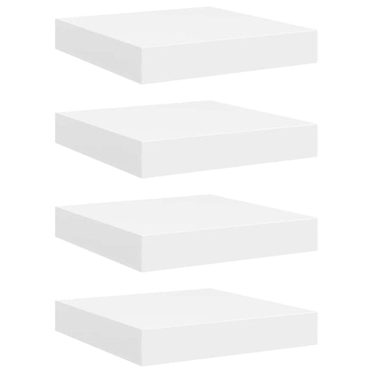 vidaXL Floating Wall Shelves 4 pcs White 23x23.5x3.8 cm MDF