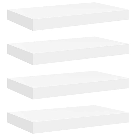 vidaXL Floating Wall Shelves 4 pcs White 40x23x3.8 cm MDF
