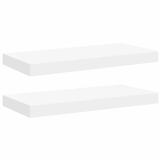 vidaXL Floating Wall Shelves 2 pcs White 50x23.5x3.8 cm MDF