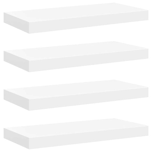vidaXL Floating Wall Shelves 4 pcs White 50x23.5x3.8 cm MDF