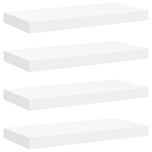 vidaXL Floating Wall Shelves 4 pcs White 50x23x3.8 cm MDF